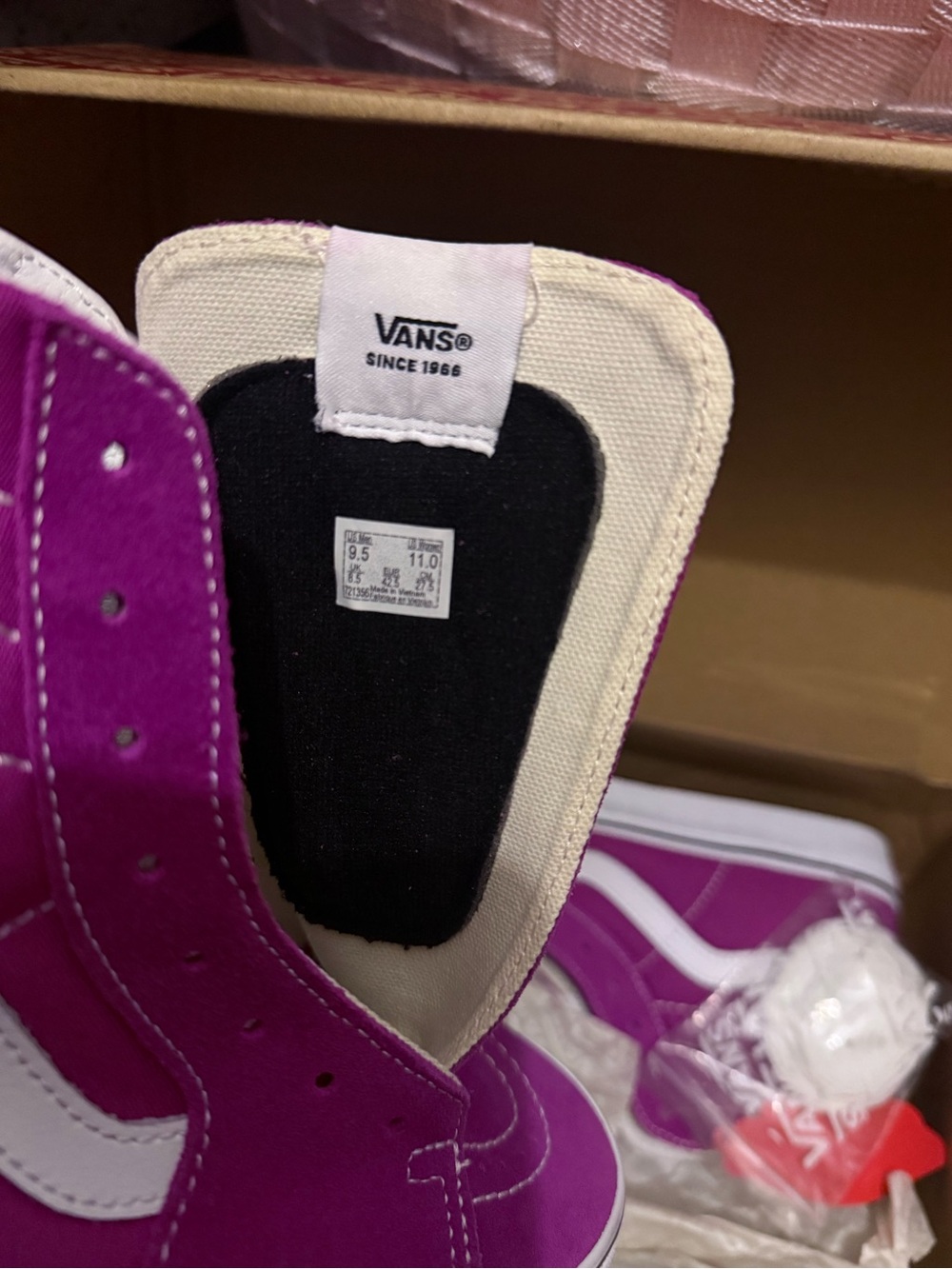 Vans Women’s High-Top Sneakers in Purple and White